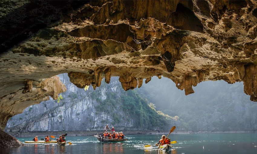 Kayaking in Halong Bay