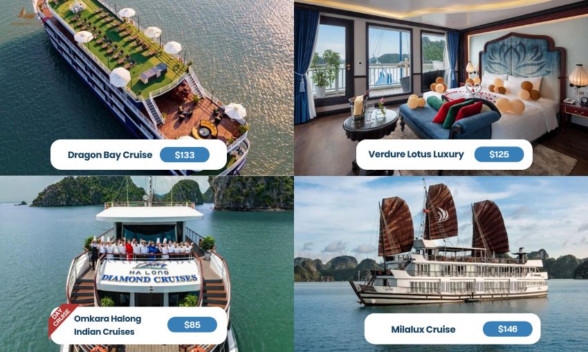 Price list of mid-range cruises on Halong Bay Cruise Deals 2024