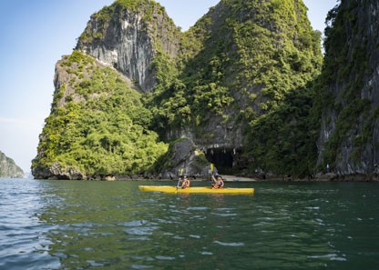 Kayaking and Swimming at Trinh Nu Cave & Beach